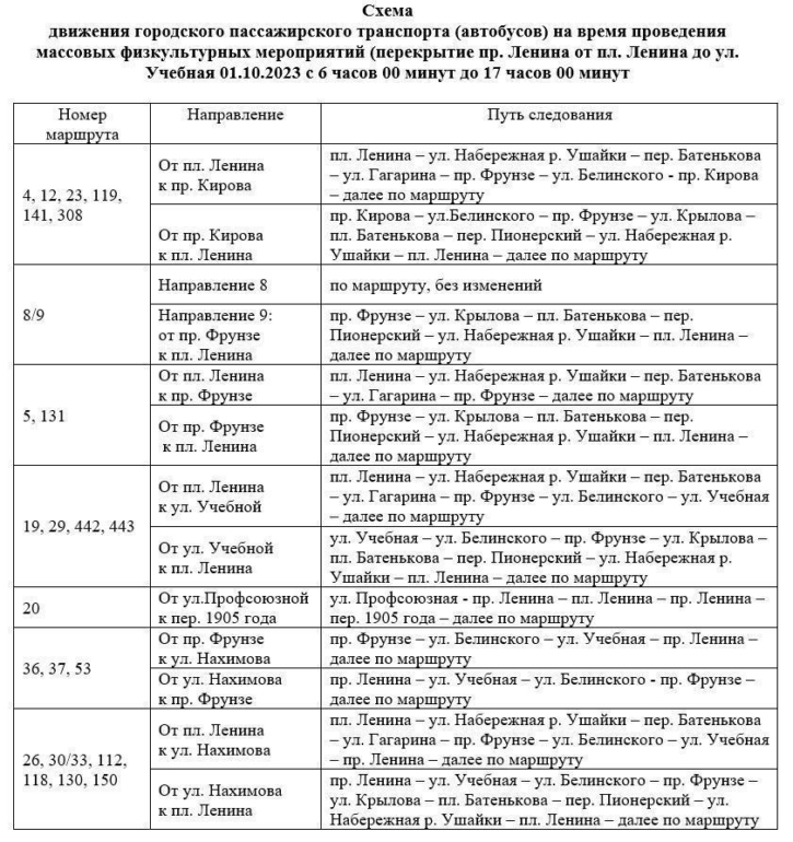 В воскресенье дороги в центре Томска перекроют из-за полумарафона