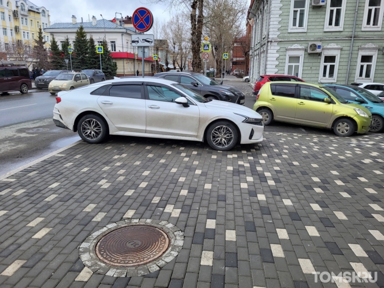 Мастера томской парковки: тротуарная романтика или нападение мусорного бака