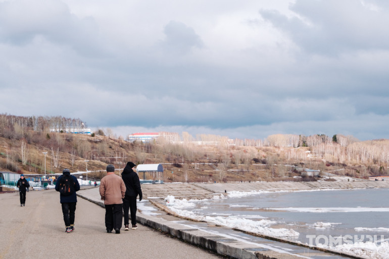 Как выглядят подвижки льда на Томи в районе Лагерного сада. Фоторепортаж