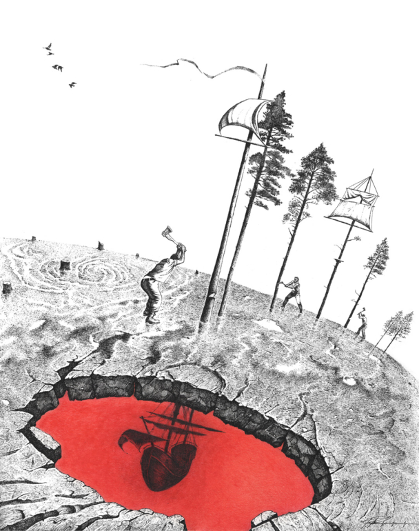 В Томске продолжает работу выставка графики Сергея Рукавишникова