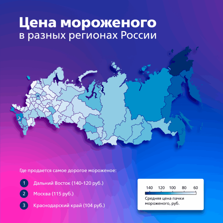 Аналитики назвали регионы с самым высоким спросом на мороженое