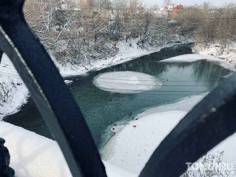 Томский гидролог рассказал о процессе формирования круглой льдины на Ушайке