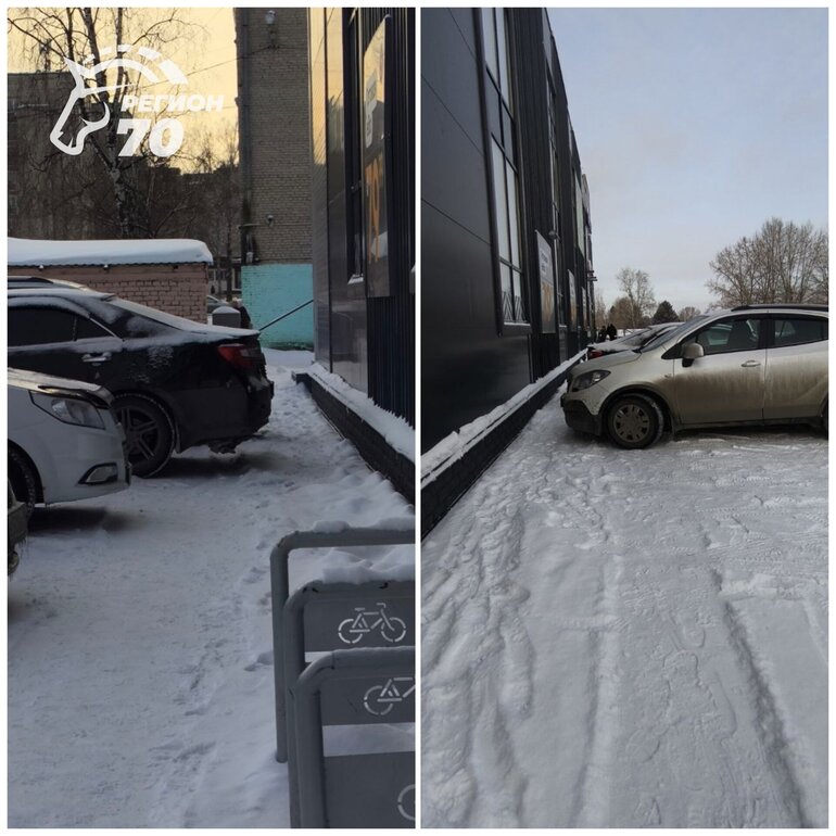 Мастера томской парковки: блокада Герцена или заблокированная тропинка