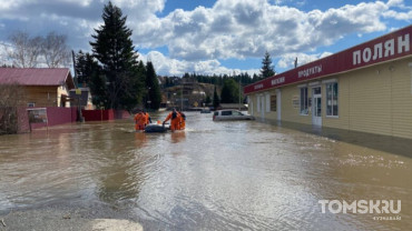 В Томске Ушайка вышла из берегов и начала затапливать дороги и жилые дома