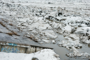 Уровень воды в Томи у Речного вокзала за сутки поднялся на 51 см