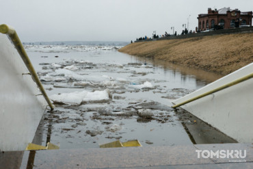Уровень воды в Томи снизился на 38 см у Коммунального моста в Томске
