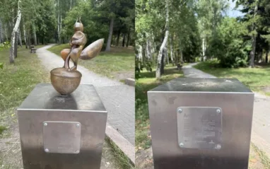 В томском Лагерном саду похищена скульптура одной из десяти бронзовых белок